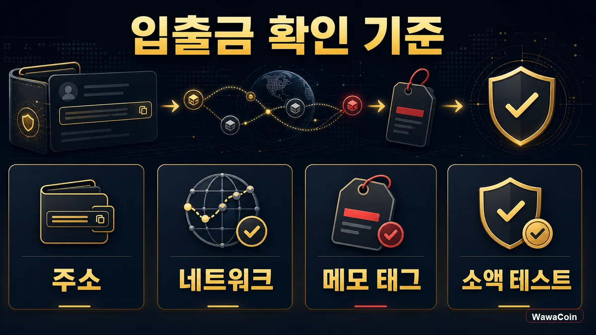 바이낸스 입출금 전 주소 네트워크 메모 태그 확인 기준 이미지